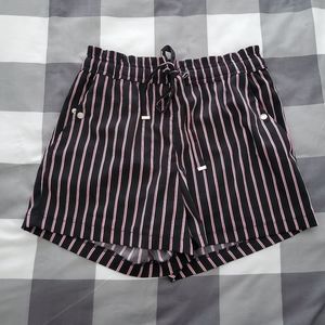 Dynamite Black and Red Pinstriped Shorts Size S